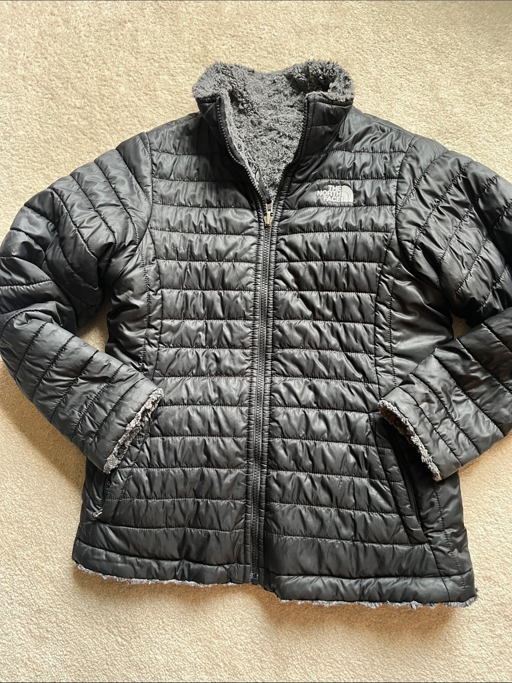 The North Face Women's Black Quilted Reversible Puff Jacket